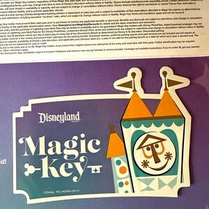 Disneyland Magic Key Annual passholder Small World Car Magnet Disney -exclusive